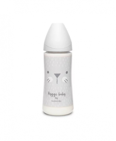 Biberon 360 ml cu tetină rotundă din silicon, debit dens, Hygge Suavinex [1]