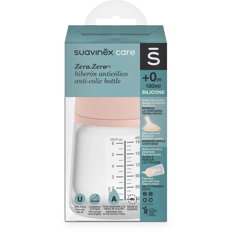 Ora mesei - Biberon cu debit variabil Zero Zero 180 ml Suavinex