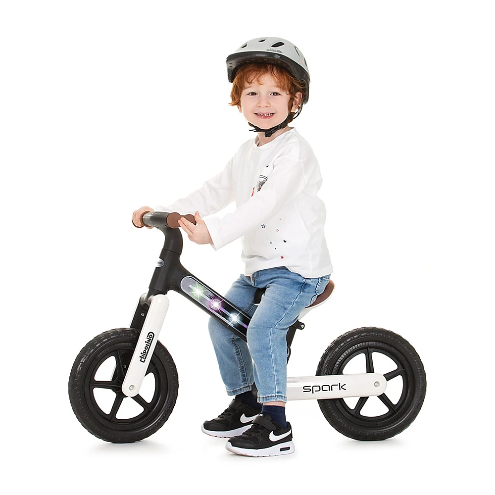 Bicicleta fara pedale Chipolino Spark, Black white [3]