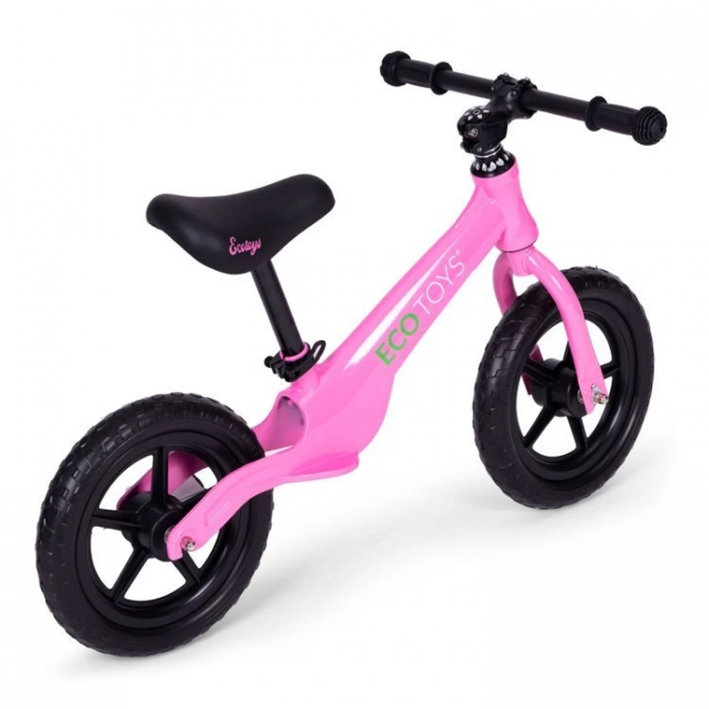 Bicicleta fara pedale cu roti din spuma EVA Ecotoys - Roz [2]