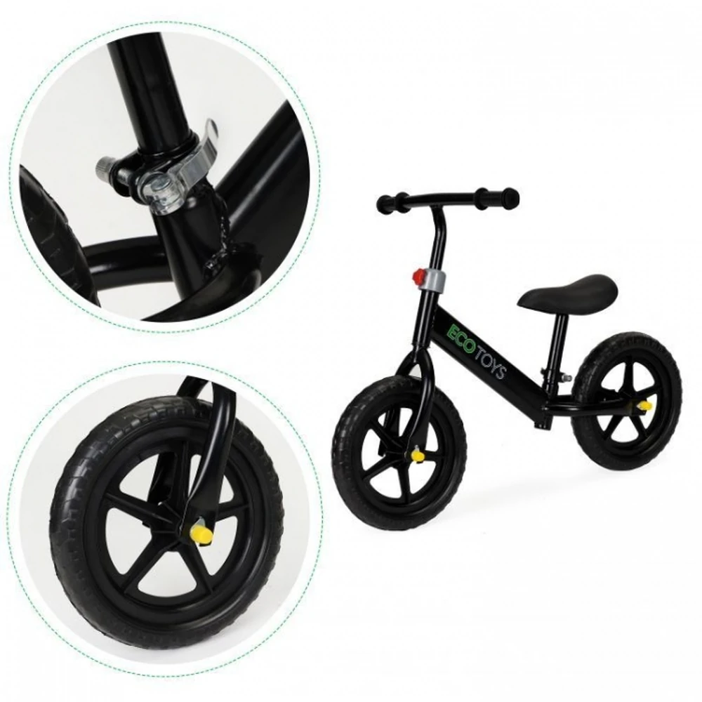 Bicicleta fara pedale cu roti din spuma EVA JM-763 - Negru [3]