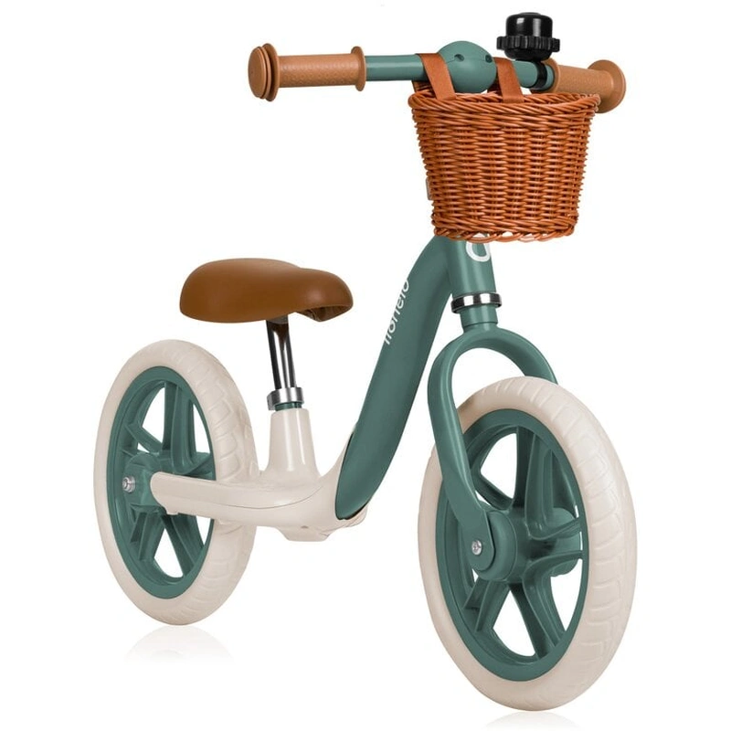 Bicicleta fara pedale, Lionelo, Alex Plus, Usoara, Cu ghidon si sa reglabile, Include cos depozitare si sonerie, Din otel, Cu roti din spuma EVA, 12 inch, Green Forest [1]