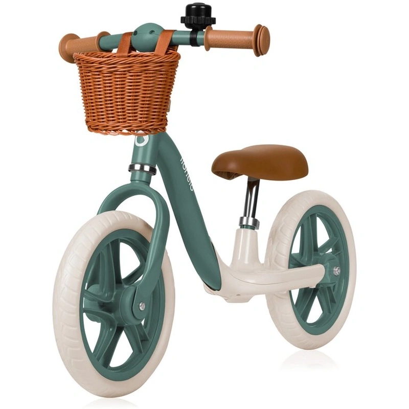 Biciclete copii - Bicicleta fara pedale, Lionelo, Alex Plus, Usoara, Cu ghidon si sa reglabile, Include cos depozitare si sonerie, Din otel, Cu roti din spuma EVA, 12 inch, Green Forest