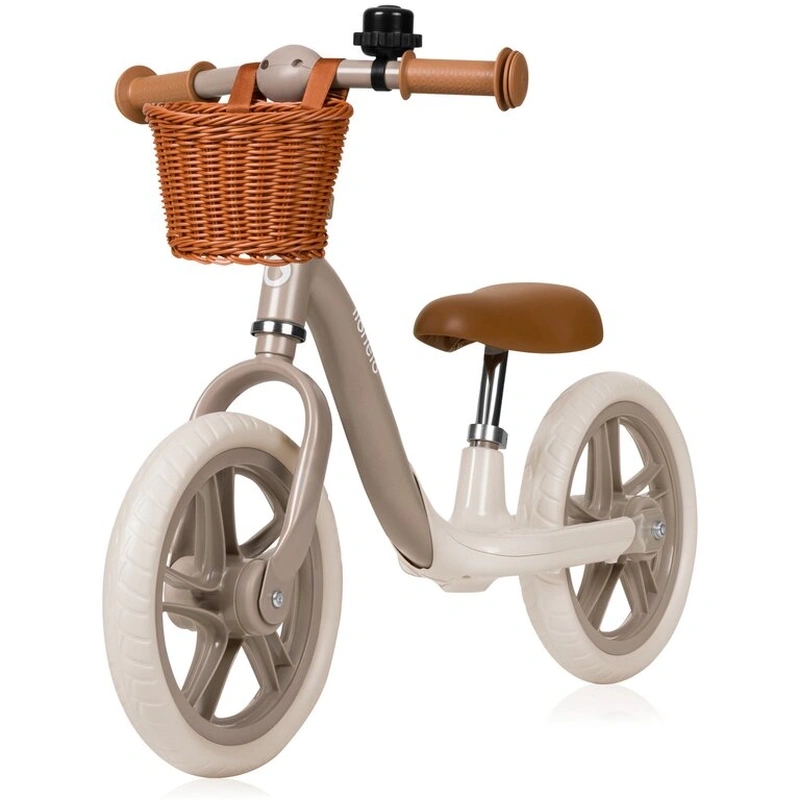 Biciclete copii - Bicicleta fara pedale, Lionelo, Alex Plus, Usoara, Include cos depozitare si sonerie, 12 inch, Beige Sand