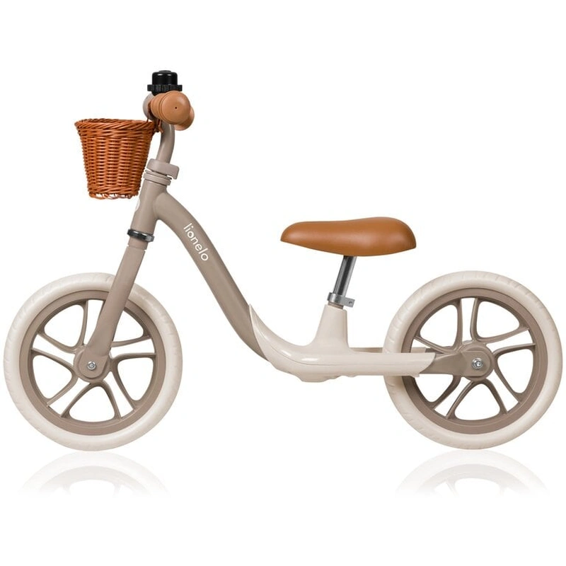 Bicicleta fara pedale, Lionelo, Alex Plus, Usoara, Include cos depozitare si sonerie, 12 inch, Beige Sand [3]