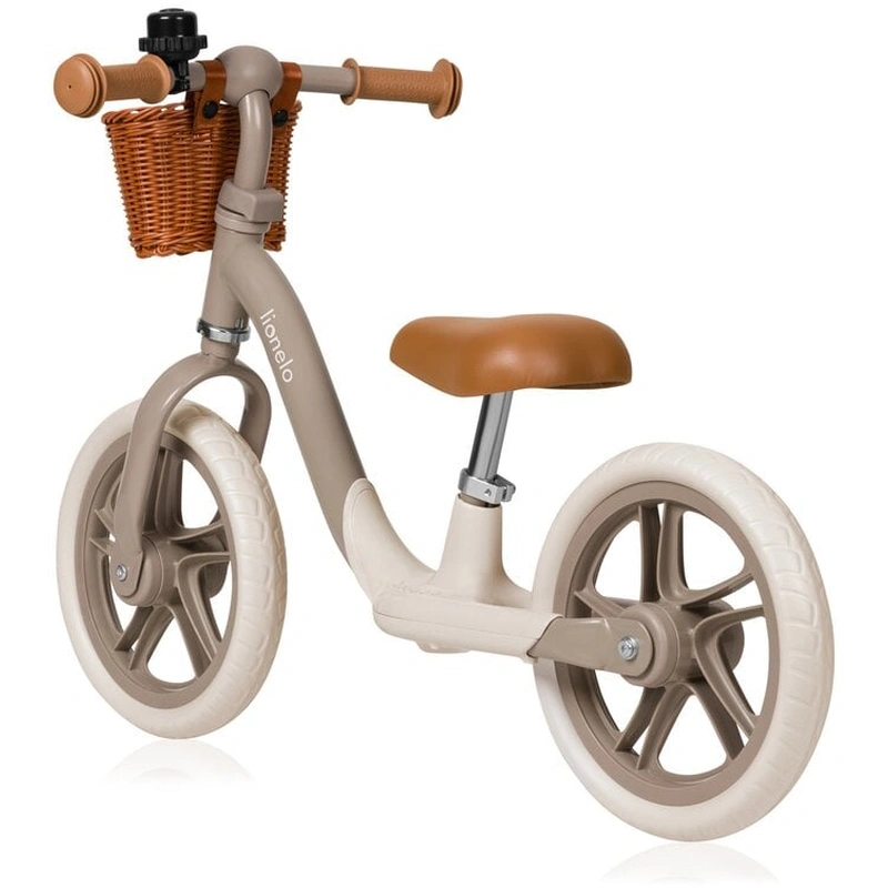 Bicicleta fara pedale, Lionelo, Alex Plus, Usoara, Include cos depozitare si sonerie, 12 inch, Beige Sand [2]