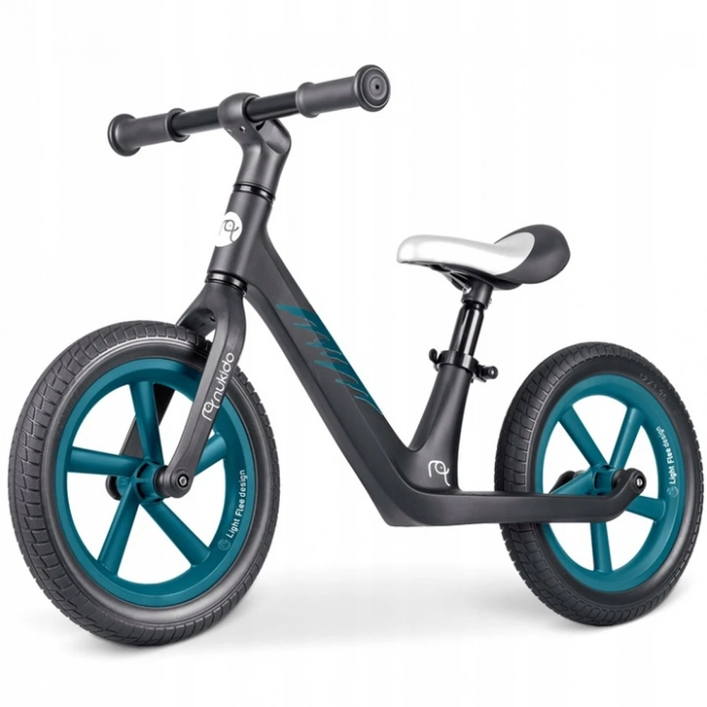 Biciclete copii - Bicicleta fara pedale pentru copii, roti EVA, Light Flee Nukido - Negru