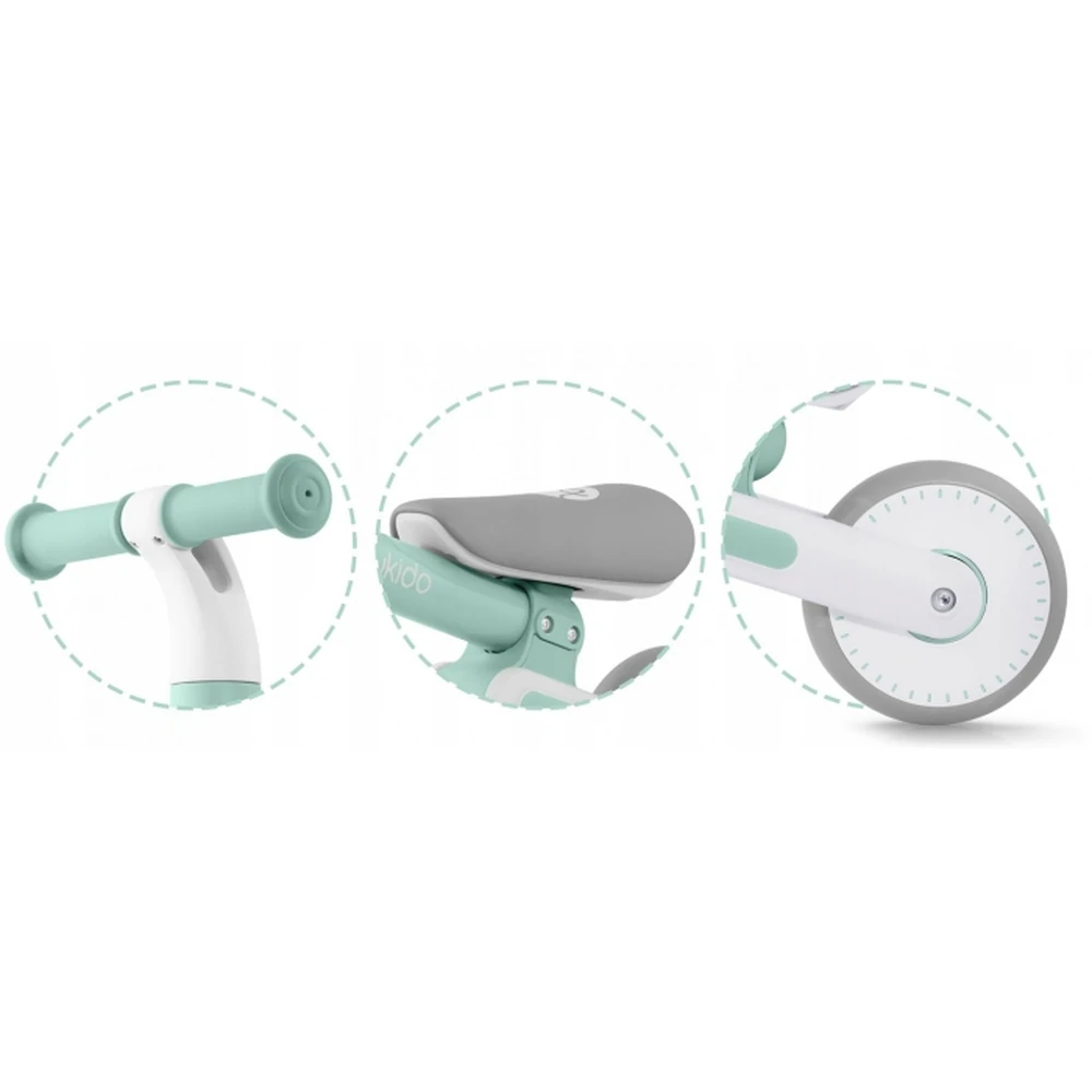 Bicicleta fara pedale pentru copii, roti EVA, Nukido - Mint [3]