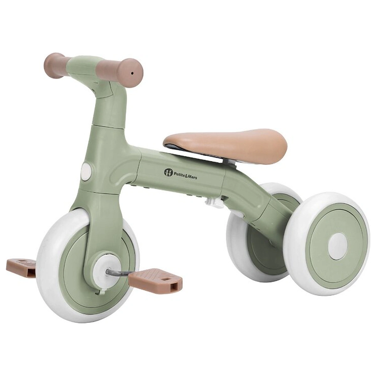 Triciclete - Bicicleta/tricicleta, 3 in 1 Petite&Mars, Multifunctionala, Cu/fara pedale, Ghidon directionabil, Sa reglabila pe inaltime, 2.3 kg, Pana la 25 kg, 12-36 luni, Verde