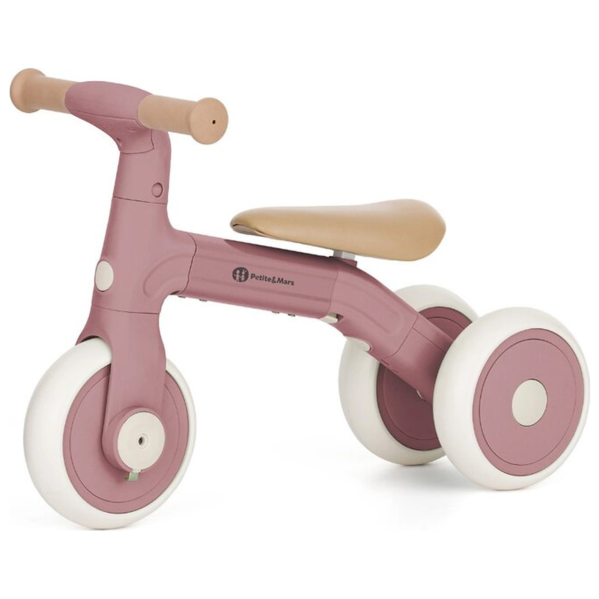 Triciclete - Bicicleta/tricicleta, 3 in 1 Petite&Mars, Multifunctionala, Cu/fara pedale, Ghidon directionabil, Sa reglabila pe inaltime, 2.3 kg, Pana la 25 kg, 12-36 luni, Roz