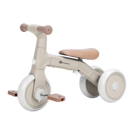 La plimbare - Bicicleta/tricicleta,3 in 1 Petite&Mars, Multifunctionala, Cu/fara pedale, Ghidon directionabil, Sa reglabila pe inaltime, 2.3 kg, Pana la 25 kg, 12-36 luni, Bej