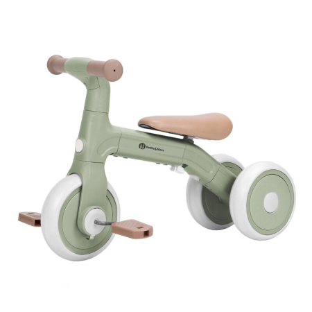 La plimbare - Bicicleta/tricicleta, 3 in 1 Petite&Mars, Multifunctionala, Cu/fara pedale, Ghidon directionabil, Sa reglabila pe inaltime, 2.3 kg, Pana la 25 kg, 12-36 luni, Verde