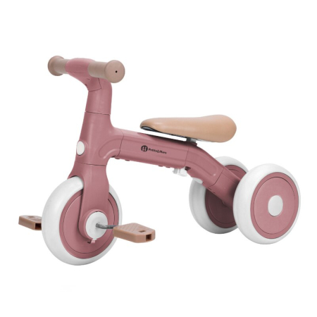 La plimbare - Bicicleta/tricicleta, 3 in 1 Petite&Mars, Multifunctionala, Cu/fara pedale, Ghidon directionabil, Sa reglabila pe inaltime, 2.3 kg, Pana la 25 kg, 12-36 luni, Roz