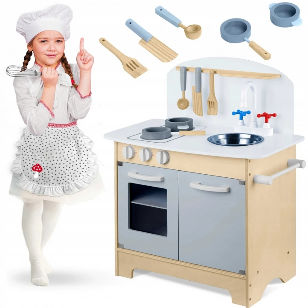 Bucatarii de joaca din lemn - Bucatarie interactiva din lemn cu accesorii Ricokids