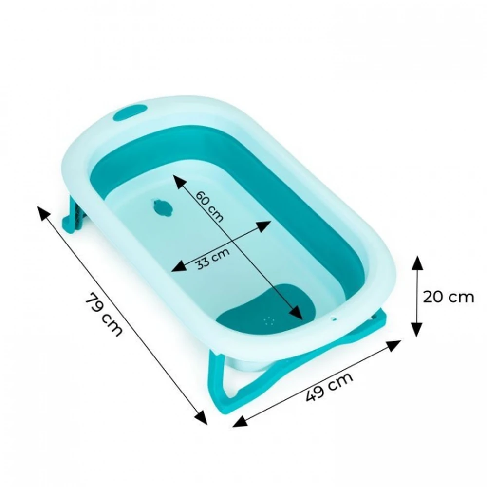 Cadita de baie pliabila cu dop de scurgere, Ecotoys - Albastru [8]