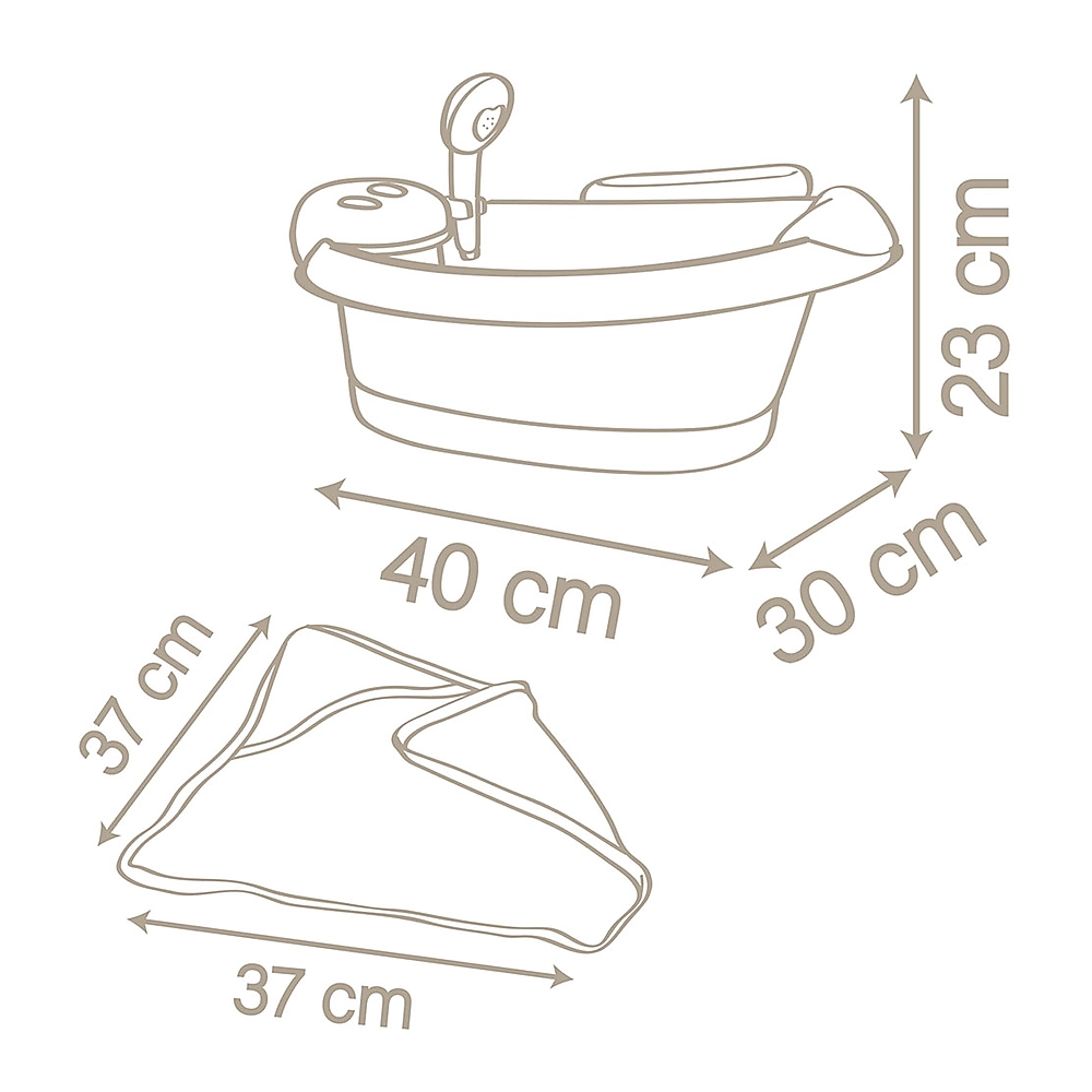 Cadita pentru papusa Smoby Baby Nurse Baleno Bath roz cu accesorii [3]