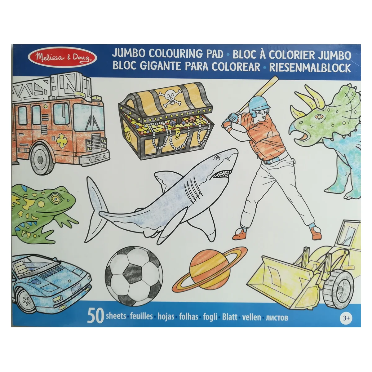 Desen, pictura si modelare - Caiet jumbo cu desene pentru colorat Melissa and Doug Albastru