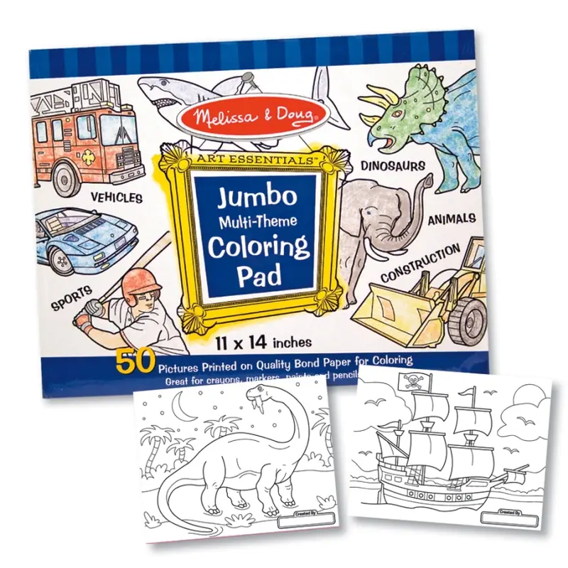 Desen, pictura si modelare - Caiet jumbo cu desene pentru colorat Melissa and Doug Albastru
