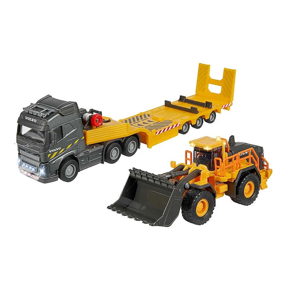 Camion Majorette Volvo cu remorca si buldozer [1]