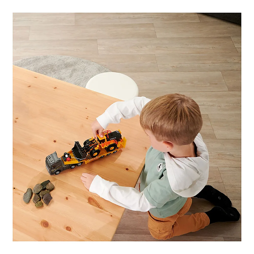 Camion Majorette Volvo cu remorca si buldozer [10]