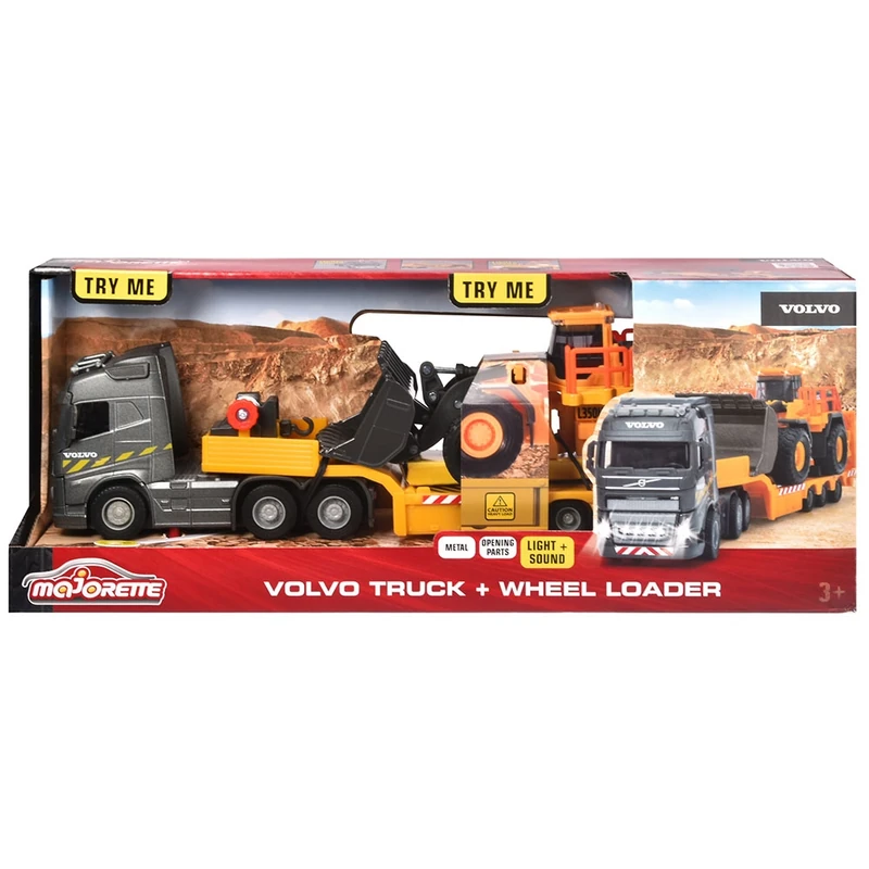 Camion Majorette Volvo cu remorca si buldozer [6]