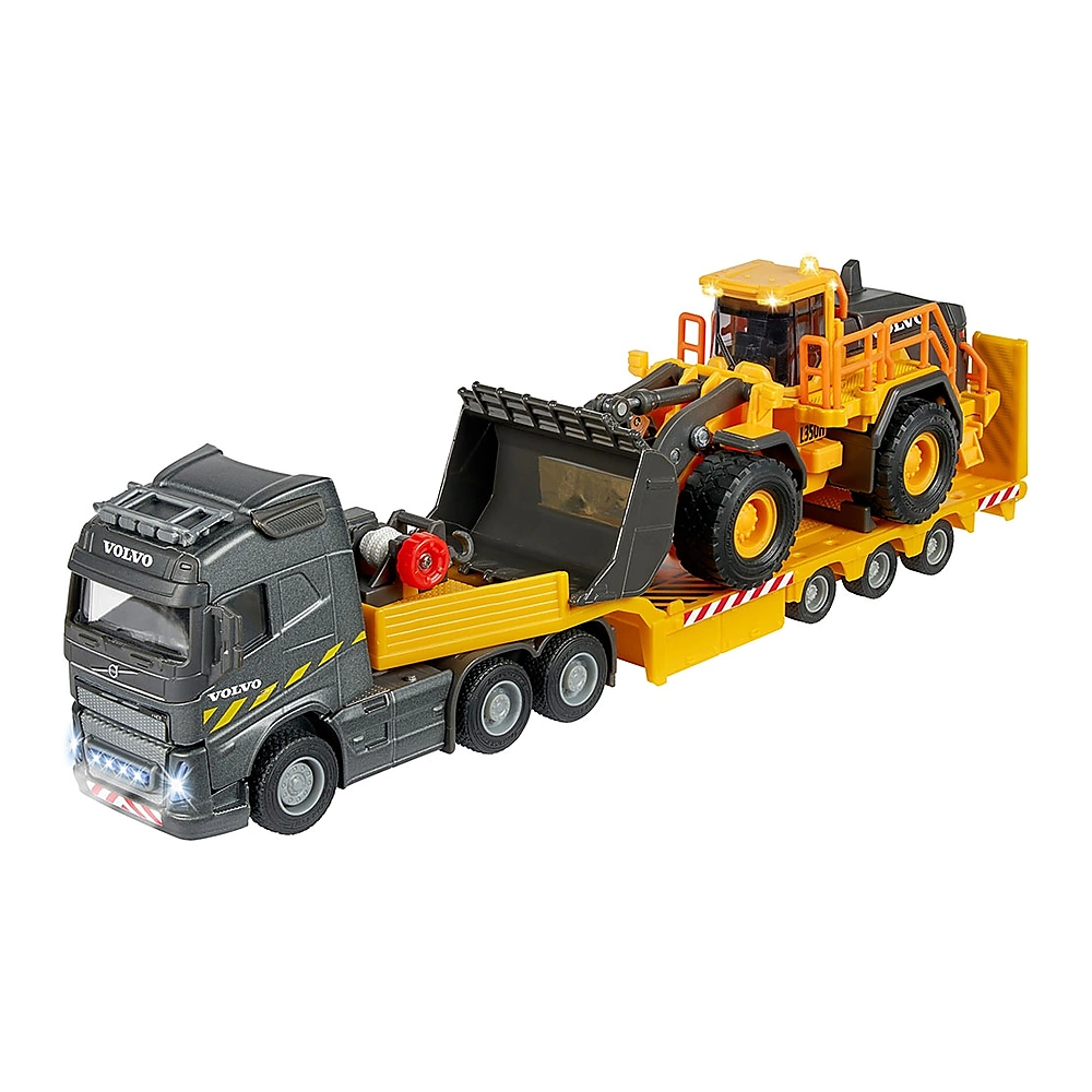 Masinute si camioane - Camion Majorette Volvo cu remorca si buldozer