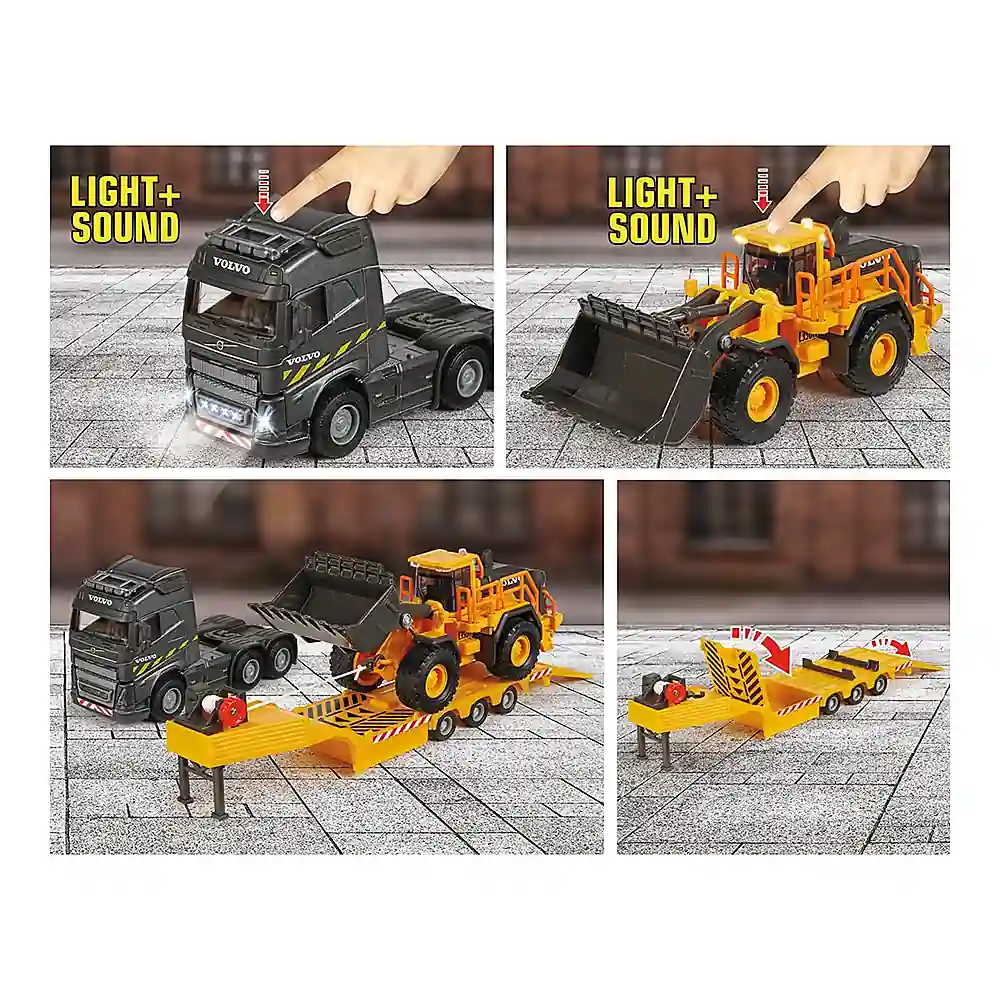 Camion Majorette Volvo cu remorca si buldozer [4]