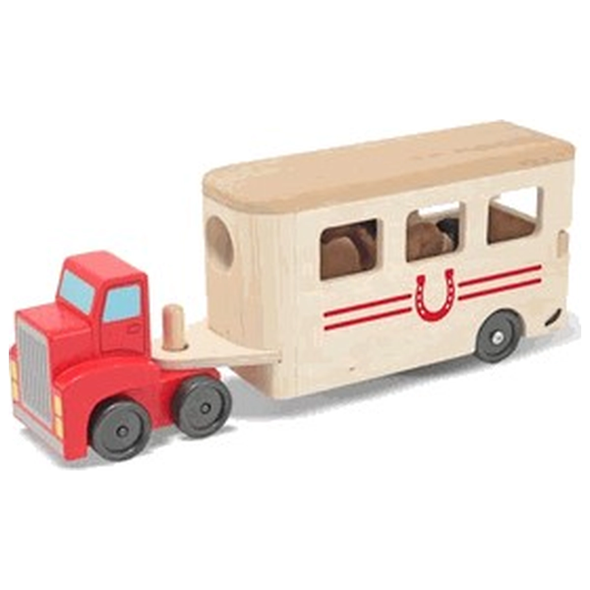 Masinute si camioane - Camion Transportor de Cai cu Remorca Melissa and Doug