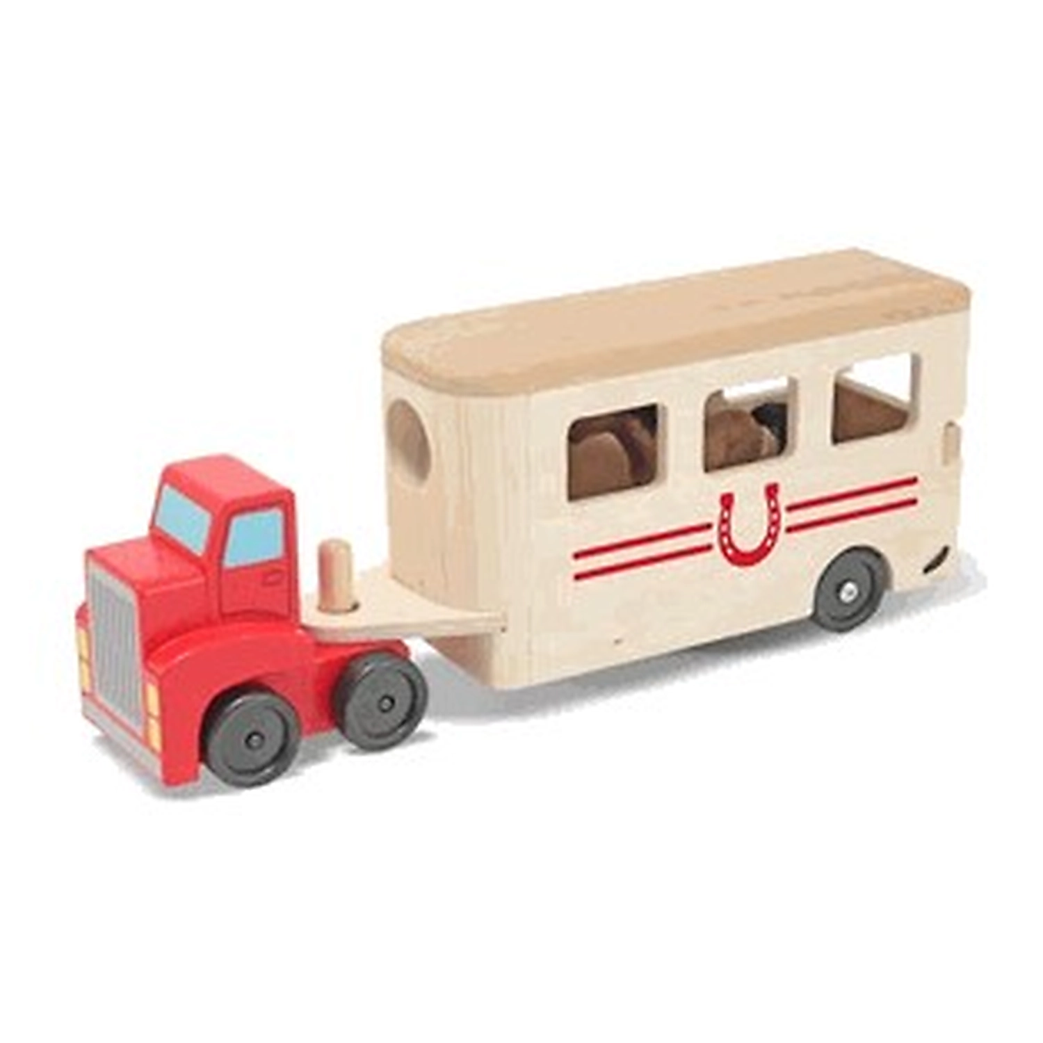 Masinute si camioane - Camion Transportor de Cai cu Remorca Melissa and Doug