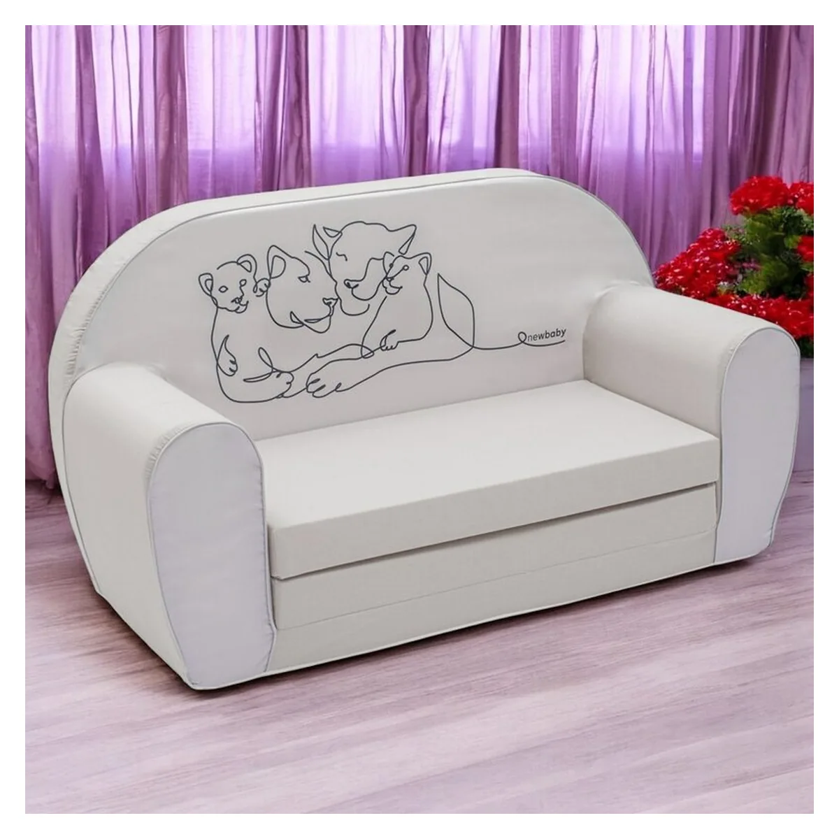 Canapea extensibila, New Baby, Din spuma, 42x78x35 cm, 9 luni-5 ani, Leu [2]