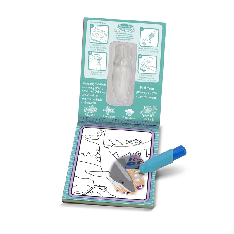 Desen, pictura si modelare - Carnet de colorat cu Apa magica Oceanul