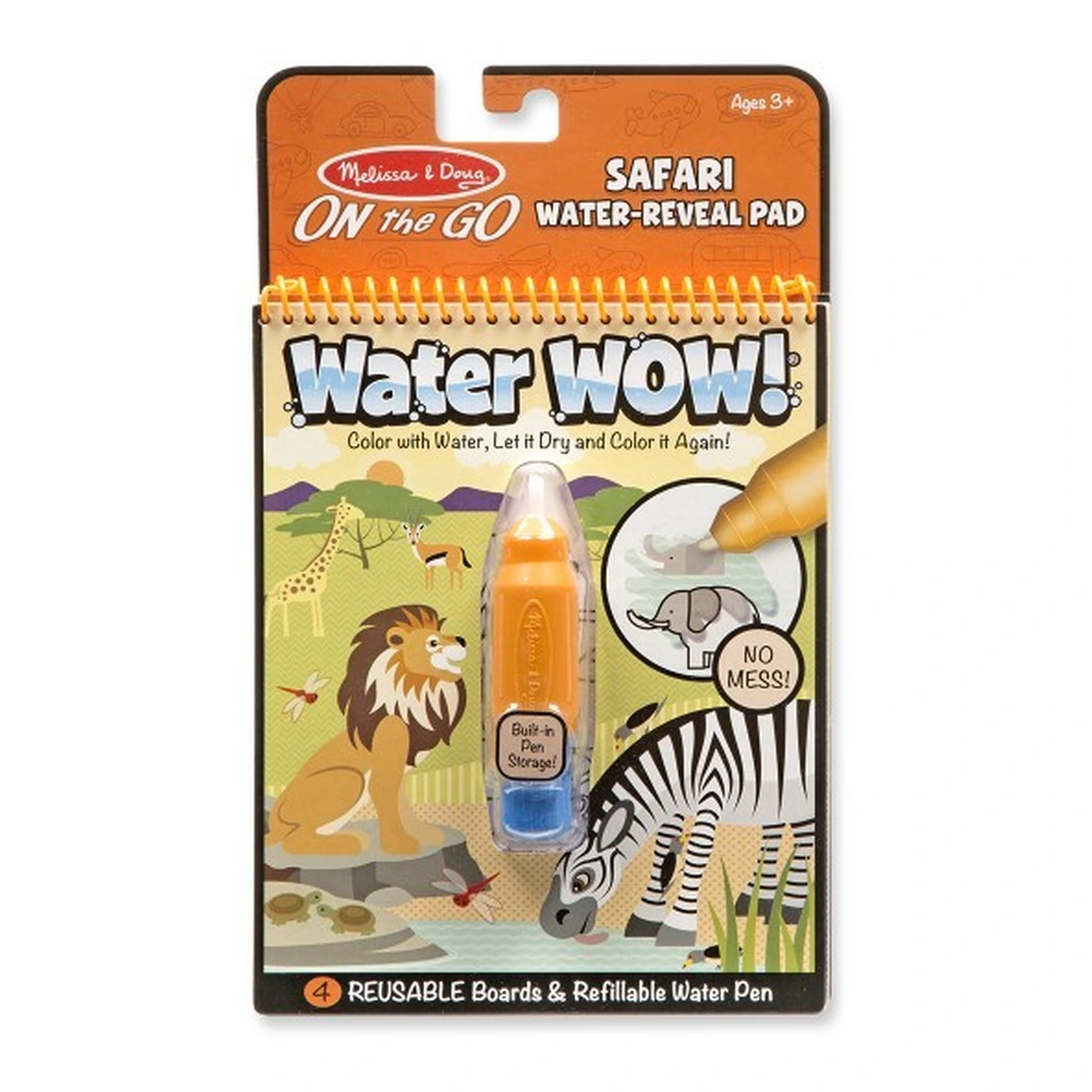 Desen, pictura si modelare - Carnet de colorat cu Apa magica Safari - Melissa and Doug