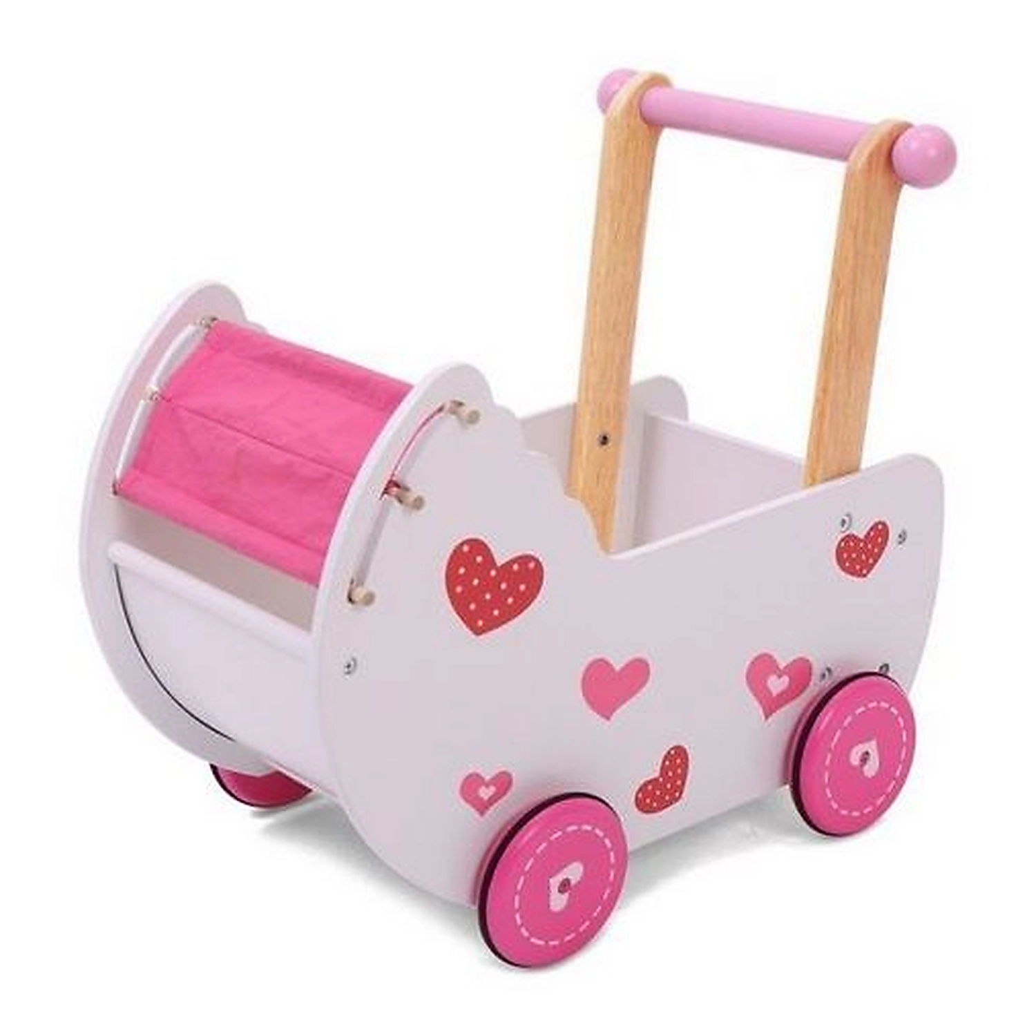 Papusi - Carucior antemergator de papusi, din lemn