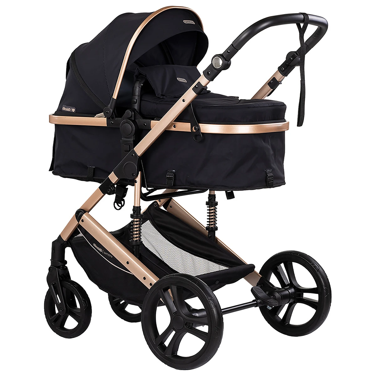 Carucioare 2 in 1 - Carucior Chipolino Amore 2 in 1 noir 0 luni