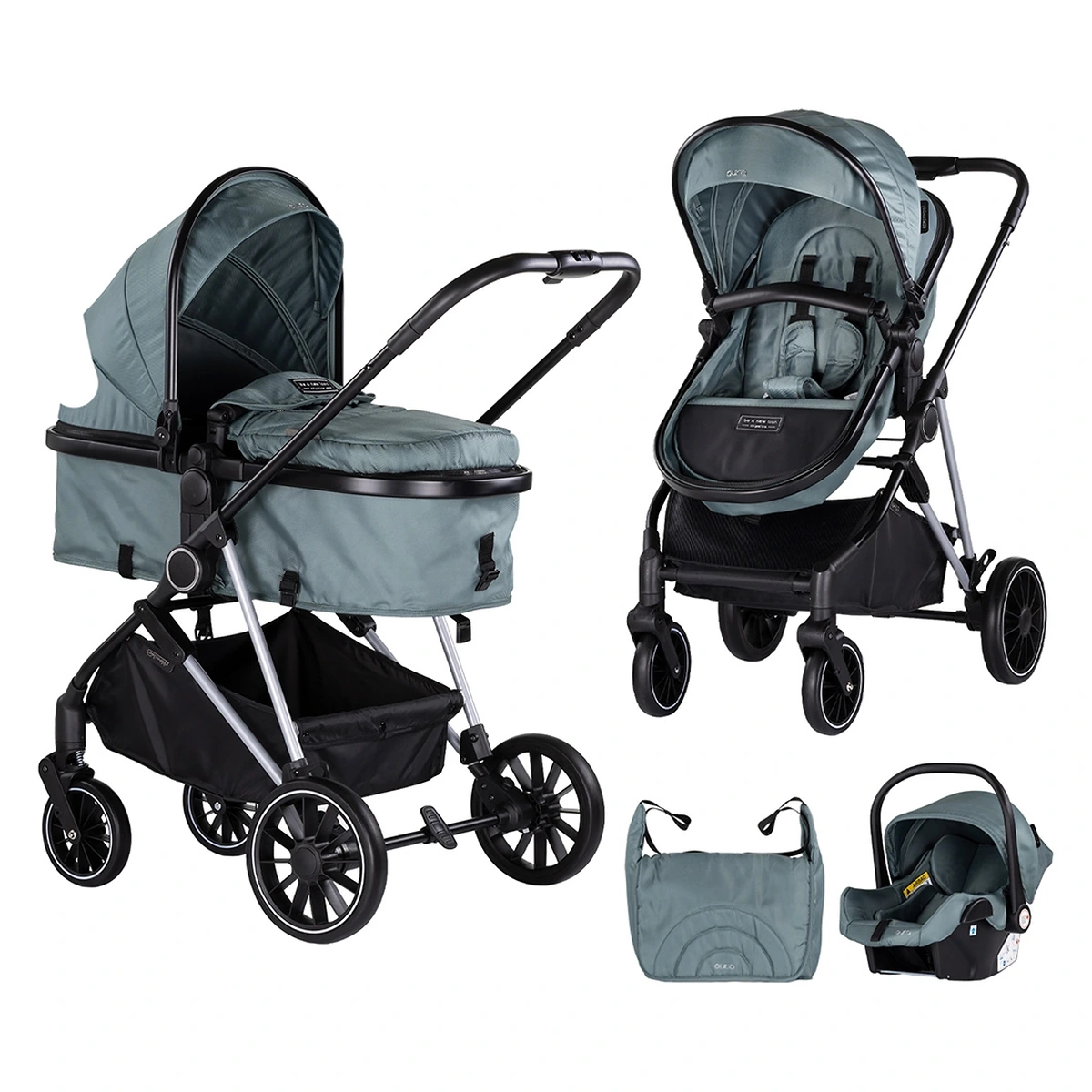 Carucioare 3 in 1 - Carucior Chipolino Aura 3 in 1 basil