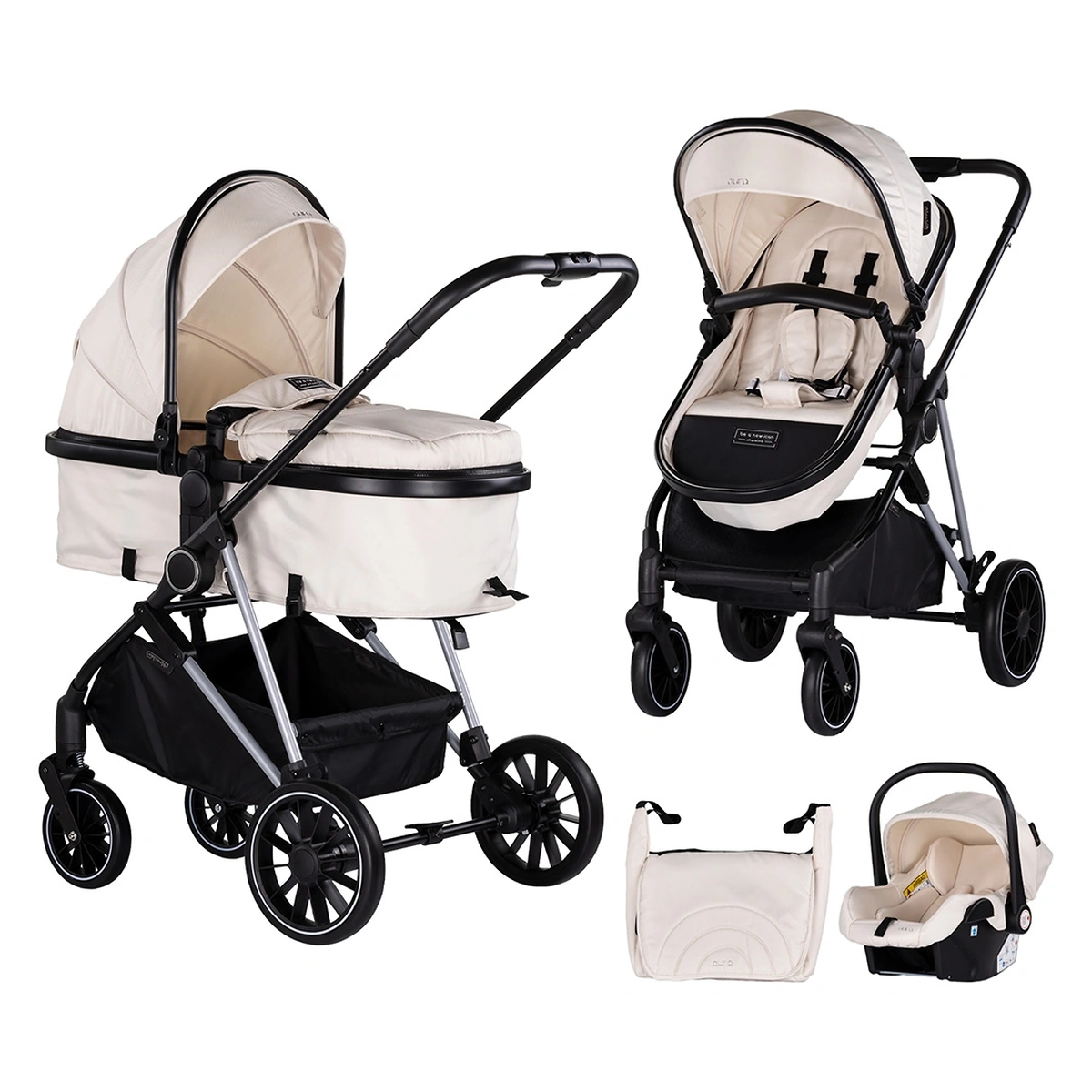 Carucioare 3 in 1 - Carucior Chipolino Aura 3 in 1 biscotta