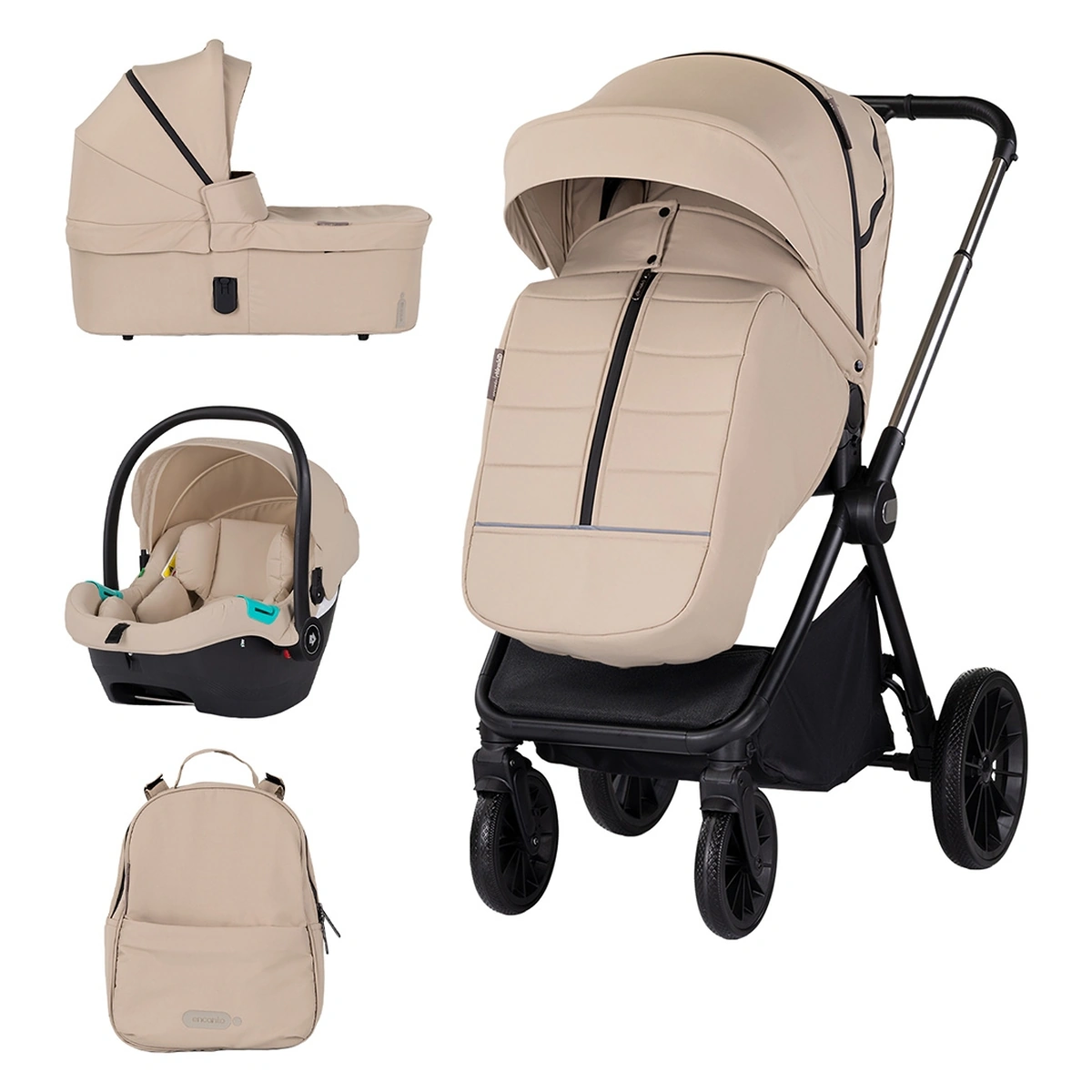 Carucioare - Carucior Chipolino Encanto 3 in 1 tiramisu