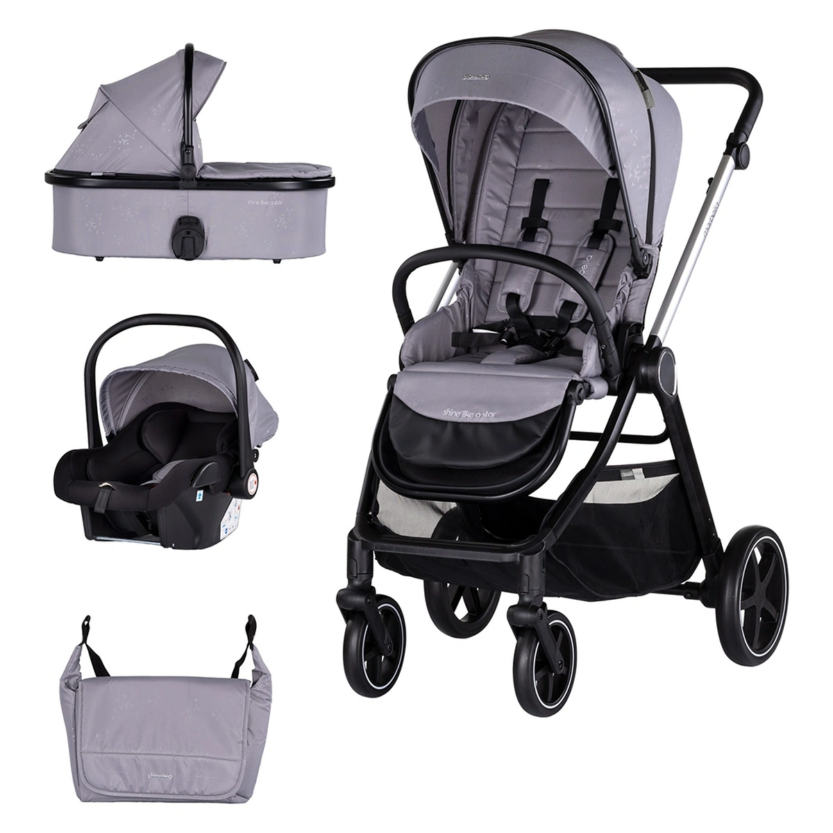 Carucioare 3 in 1 - Carucior Chipolino Marbella 3 in 1 cloud grey