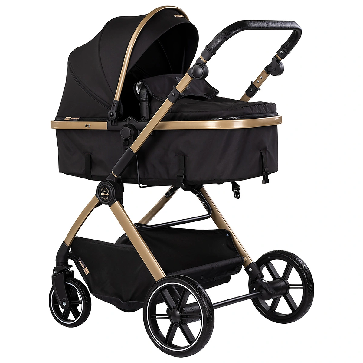 La plimbare - Carucior Chipolino Pearl 2 in 1, Sezut reversibil, Husa de picioare, Gentuta parinti, Pana la 22 kg, Noir