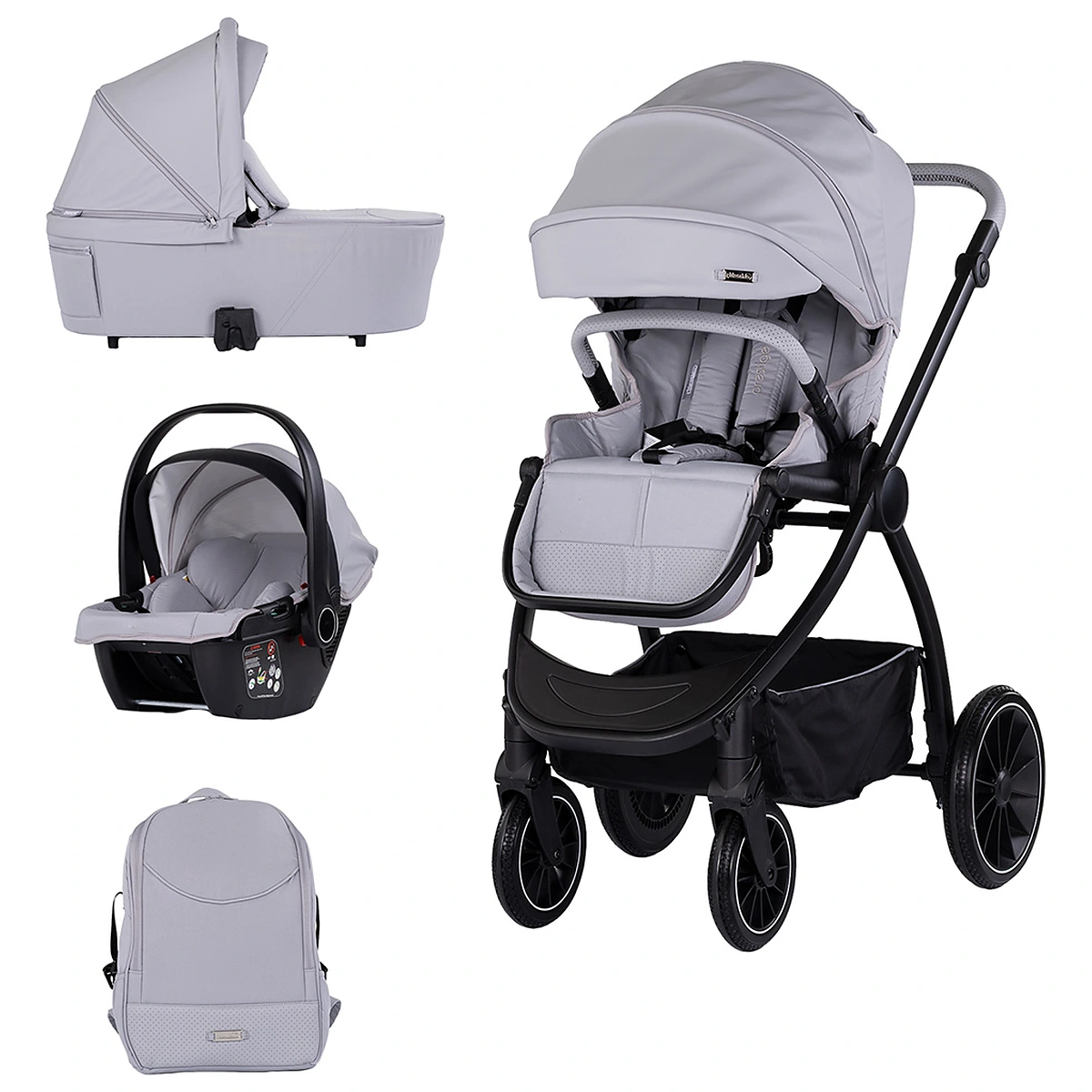 Carucioare 3 in 1 - Carucior Chipolino Prestige 3 in 1, Platinum 0 luni