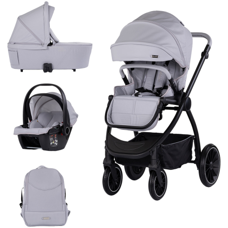 Carucioare 3 in 1 - Carucior Chipolino Prestige 3 in 1, Platinum 0 luni