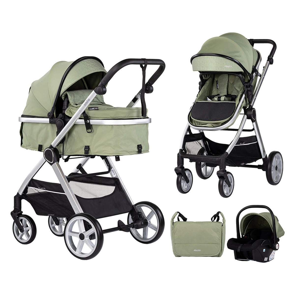 Carucioare 3 in 1 - Carucior Chipolino Vista 3 in 1 basil