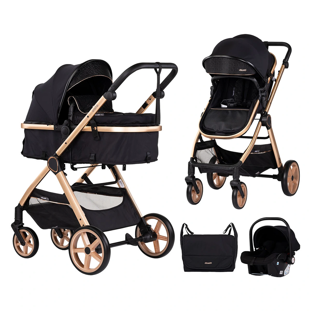 Carucioare 3 in 1 - Carucior Chipolino Vista 3 in 1 blackberry