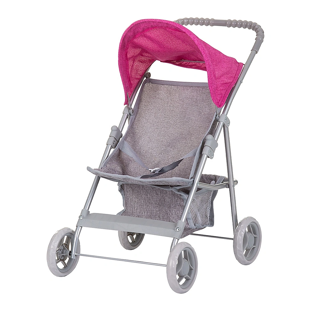 Carucioare papusi - Carucior pentru papusi Chipolino Alice grey pink linen