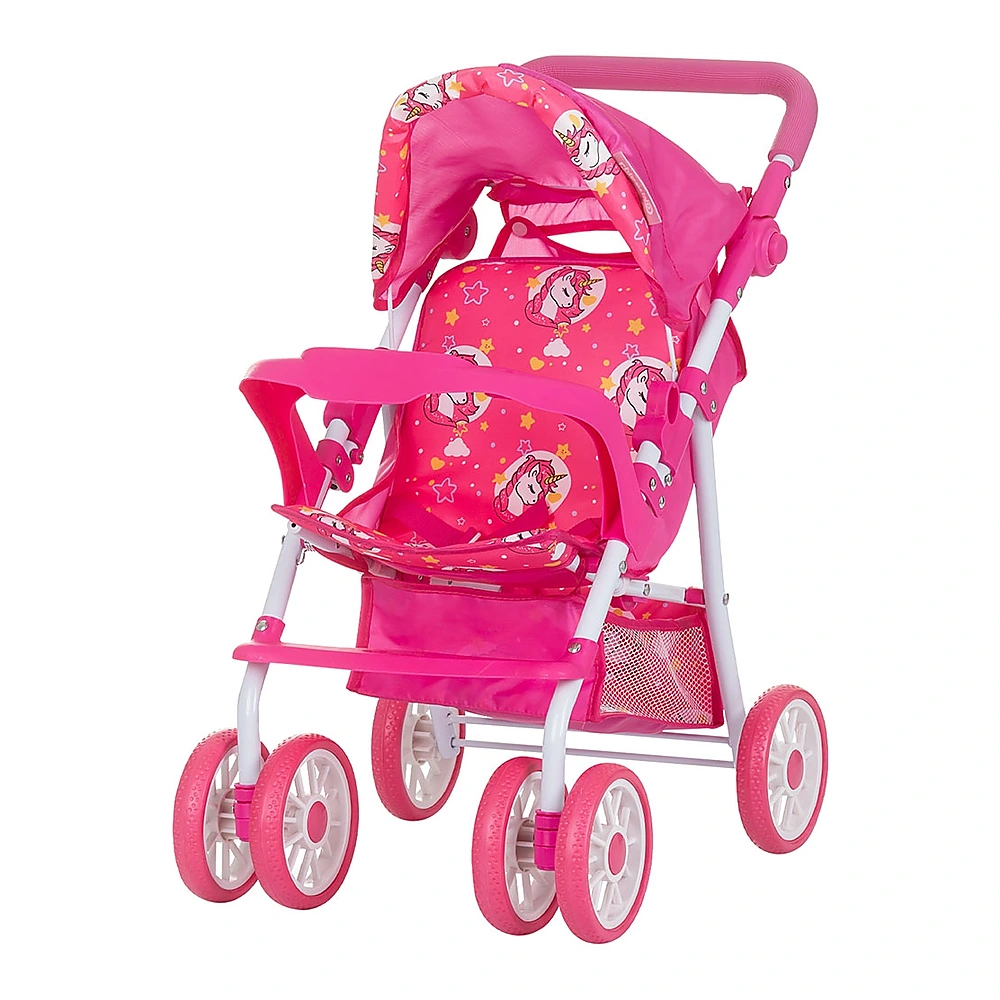 Papusi - Carucior papusi usor cu spatar reglabil – copii 3+ ani - Unicorns