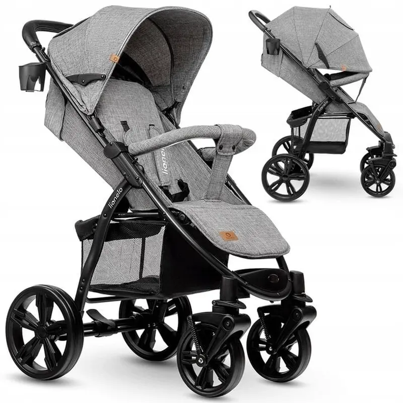 Carucioare sport - Carucior sport Annet Plus, De la nastere, Cu accesorii si capotina XXL reglabila, 0 - 22 Kg, Gri