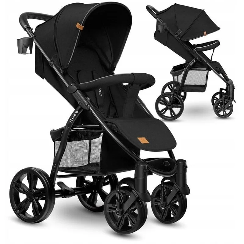 Carucior sport Annet Plus, De la nastere, Cu accesorii si capotina XXL reglabila, 0 - 22 Kg, Negru [1]