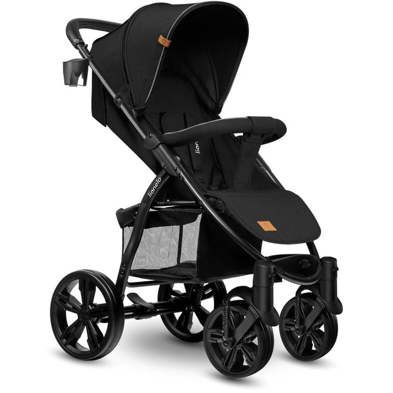 Carucioare sport - Carucior sport Annet Plus, De la nastere, Cu accesorii si capotina XXL reglabila, 0 - 22 Kg, Negru