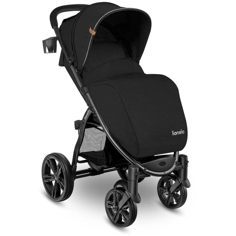 Carucior sport Annet Plus, De la nastere, Cu accesorii si capotina XXL reglabila, 0 - 22 Kg, Negru [8]