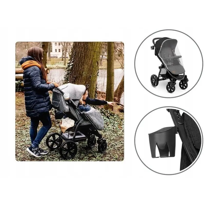 Carucior sport Annet Plus, De la nastere, Cu accesorii si capotina XXL reglabila, 0 - 22 Kg, Negru [25]